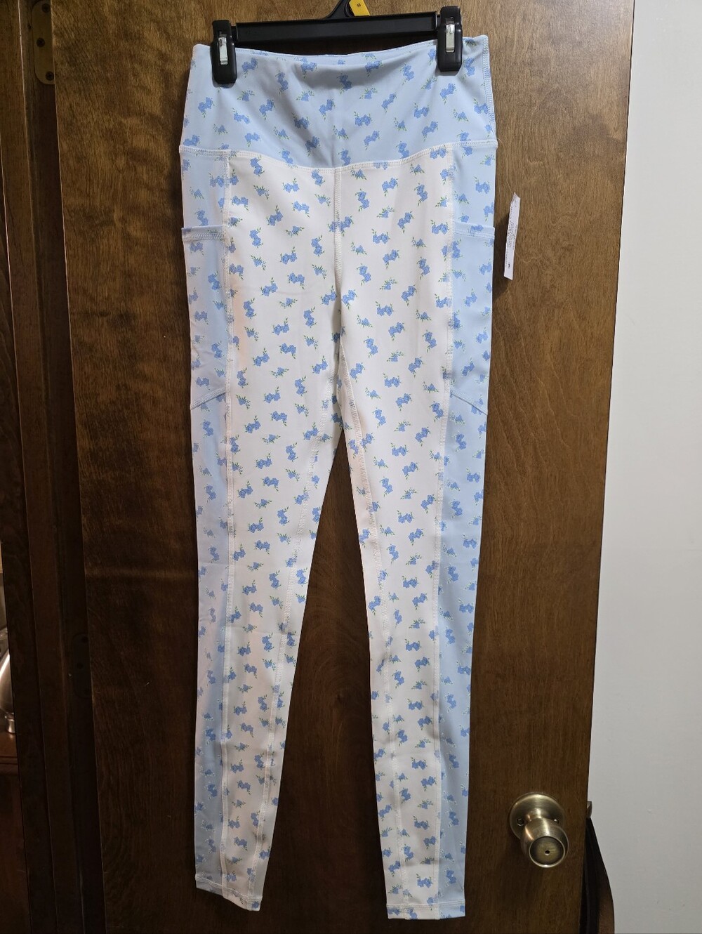 NWT Shabby Chic Womens Leggings Light Blue/White Size XS